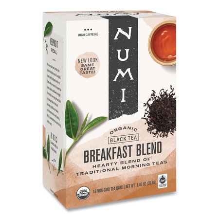 NUMI Organic Teas, 1.4oz., Breakfast Blend, PK18 10220